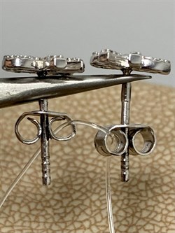 *Пусеты Белый Фианит арт. SW-E03349-X-W-X-X-W-054 вес 0,95 г - фото 272203