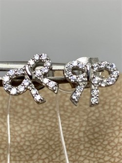 *Пусеты Белый Фианит арт. SW-E03349-X-W-X-X-W-054 вес 0,95 г - фото 272204