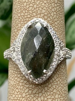 *Кольцо р.18 Фасетный Изумруд арт. OF-R12272-X-W-Gg-X-W-281 вес 4,6 г - фото 272228