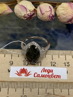 *Кольцо р.18 Фасетный Изумруд арт. OF-R12272-X-W-Gg-X-W-281 вес 4,6 г - фото 272235