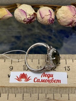 *Кольцо р.18 Фасетный Изумруд арт. OF-R12272-X-W-Gg-X-W-281 вес 4,6 г - фото 272236