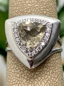 *Кольцо р.17 Дымчатый Кварц арт. CZ-R00005-X-W-BR-X-W-130 вес 3 г - фото 272340