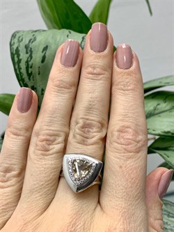 *Кольцо р.17 Дымчатый Кварц арт. CZ-R00005-X-W-BR-X-W-130 вес 3 г - фото 272344