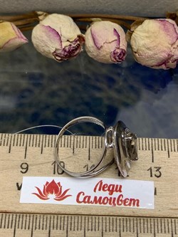 *Кольцо р.17 Дымчатый Кварц арт. CZ-R00005-X-W-BR-X-W-130 вес 3 г - фото 272348