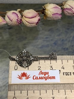 *Кулон Ключик Микро Жемчуг Марказит арт. VJ-P00287-X-O-X-X-P-610 вес 2,9 г - фото 272355