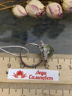 *Кольцо р.17  Празиолит Бразилия арт. AS-R06598-X-W-S-X-W-549 вес 3,9 г - фото 272454