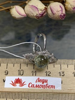 *Кольцо р.16,5 Празиолит Бразилия арт. AS-R06598-X-W-S-X-W-532 вес 4,33 г - фото 272465 *Кольцо р.16,5 Празиолит Бразилия арт. AS-R06598-X-W-S-X-W-532 вес 4,33 г - фото 272465