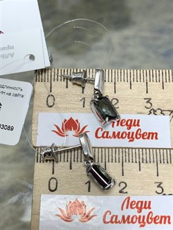 *Серьги Пусеты Ювелирный Кристалл иск Черный Бр. арт. 02-1989/0ЧБК-00-768 вес 3,04 г - фото 272564