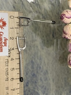 *Серьги Черный Фианит арт. 02-1784/0КЦ1-00-529 вес 4,02 г - фото 272769