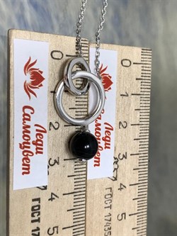 *Колье р.40-45 Черный Оникс арт. 06-3016/00ОН-00-215 вес 5,35 г - фото 272778