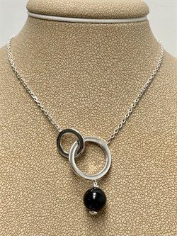 *Колье р.40-45 Черный Оникс арт. 06-3016/00ОН-00-215 вес 5,35 г - фото 272779