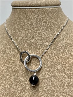 *Колье р.40-45 Черный Оникс арт. 06-3016/00ОН-00-215 вес 5,35 г - фото 272780