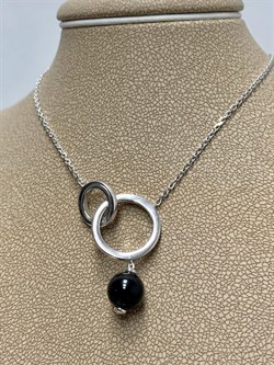 *Колье р.40-45 Черный Оникс арт. 06-3016/00ОН-00-215 вес 5,35 г - фото 272781