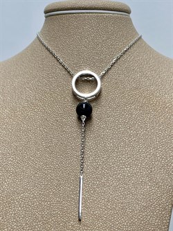 *Колье р.50-55 Черный Оникс арт. 06-3014/00ОН-00-017 вес 5,42 г - фото 272790