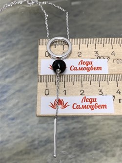 *Колье р.50-55 Черный Оникс арт. 06-3014/00ОН-00-017 вес 5,42 г - фото 272792