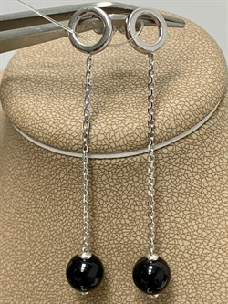 *Серьги Пусеты Черный Оникс арт. 02-3013/00ОН-00-432 вес 3,82 г - фото 272796 *Серьги Пусеты Черный Оникс арт. 02-3013/00ОН-00-432 вес 3,82 г - фото 272796