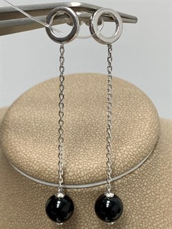 *Серьги Пусеты Черный Оникс арт. 02-3013/00ОН-00-432 вес 3,82 г - фото 272798 *Серьги Пусеты Черный Оникс арт. 02-3013/00ОН-00-432 вес 3,82 г - фото 272798