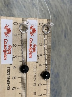 *Серьги Пусеты Черный Оникс арт. 02-3013/00ОН-00-432 вес 3,82 г - фото 272804 *Серьги Пусеты Черный Оникс арт. 02-3013/00ОН-00-432 вес 3,82 г - фото 272804