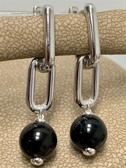 *Серьги Трансформеры Черный Оникс арт. 02-3015/00ОН-00-817 вес 5,46 г - фото 272808 *Серьги Трансформеры Черный Оникс арт. 02-3015/00ОН-00-817 вес 5,46 г - фото 272808