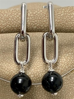 *Серьги Трансформеры Черный Оникс арт. 02-3015/00ОН-00-817 вес 5,46 г - фото 272810 *Серьги Трансформеры Черный Оникс арт. 02-3015/00ОН-00-817 вес 5,46 г - фото 272810