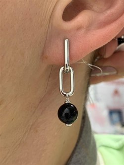 *Серьги Трансформеры Черный Оникс арт. 02-3015/00ОН-00-817 вес 5,46 г - фото 272812 *Серьги Трансформеры Черный Оникс арт. 02-3015/00ОН-00-817 вес 5,46 г - фото 272812