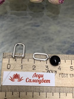 *Серьги Трансформеры Черный Оникс арт. 02-3015/00ОН-00-817 вес 5,46 г - фото 272814 *Серьги Трансформеры Черный Оникс арт. 02-3015/00ОН-00-817 вес 5,46 г - фото 272814