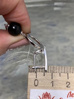 *Серьги Черный Оникс арт. 02-3014/00ОН-00-580 вес 7,1 г - фото 272823