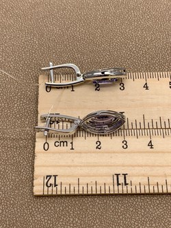 *Серьги Танзанит цв Белое арт. 2-207941-00-31-643 вес 5,81 г - фото 272902 *Серьги Танзанит цв Белое арт. 2-207941-00-31-643 вес 5,81 г - фото 272902