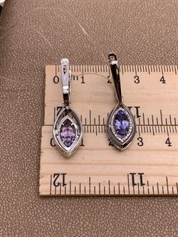 *Серьги Танзанит цв Белое арт. 2-207941-00-31-643 вес 5,81 г - фото 272903 *Серьги Танзанит цв Белое арт. 2-207941-00-31-643 вес 5,81 г - фото 272903