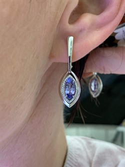 *Серьги Танзанит цв Белое арт. 2-207941-00-31-643 вес 5,81 г - фото 272905 *Серьги Танзанит цв Белое арт. 2-207941-00-31-643 вес 5,81 г - фото 272905