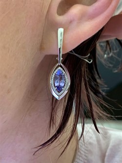 *Серьги Танзанит цв Белое арт. 2-207941-00-31-643 вес 5,81 г - фото 272906 *Серьги Танзанит цв Белое арт. 2-207941-00-31-643 вес 5,81 г - фото 272906