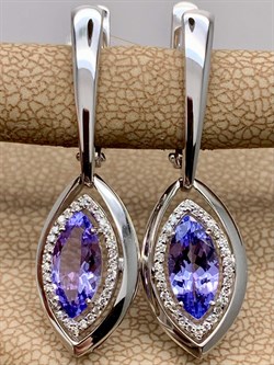 *Серьги Танзанит цв Белое арт. 2-207941-00-31-643 вес 5,81 г - фото 272907 *Серьги Танзанит цв Белое арт. 2-207941-00-31-643 вес 5,81 г - фото 272907