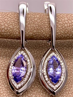 *Серьги Танзанит цв Белое арт. 2-207941-00-31-643 вес 5,81 г - фото 272910 *Серьги Танзанит цв Белое арт. 2-207941-00-31-643 вес 5,81 г - фото 272910