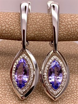 *Серьги Танзанит цв Белое арт. 2-207941-00-31-643 вес 5,81 г - фото 272911 *Серьги Танзанит цв Белое арт. 2-207941-00-31-643 вес 5,81 г - фото 272911