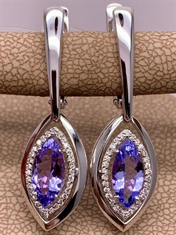 *Серьги Танзанит цв Белое арт. 2-207941-00-31-643 вес 5,81 г - фото 272912 *Серьги Танзанит цв Белое арт. 2-207941-00-31-643 вес 5,81 г - фото 272912