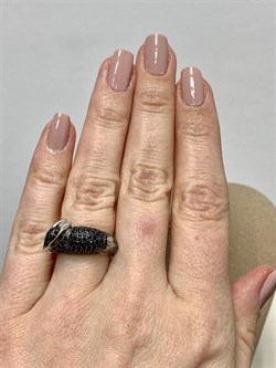 *Кольцо р.16 Черный Кролик Черный Фианит Микро Вставки арт. 01-1715/0КЦ1-00-080 вес 5,53 г - фото 272955 *Кольцо р.16 Черный Кролик Черный Фианит Микро Вставки арт. 01-1715/0КЦ1-00-080 вес 5,53 г - фото 272955