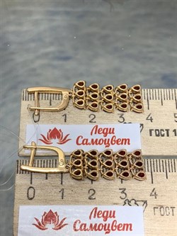 *Серьги Гранат Черная Шпинель арт. 02-2528/00ГР-67-898 вес 7,07 г - фото 273004