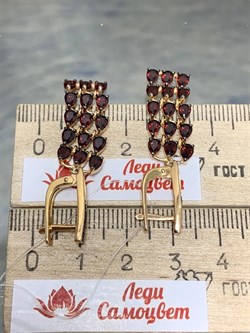 *Серьги Гранат Черная Шпинель арт. 02-2528/00ГР-67-898 вес 7,07 г - фото 273005