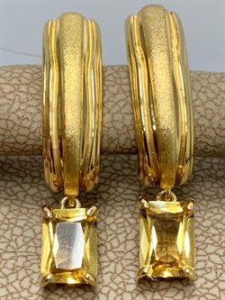 *Серьги Цитрин арт. 02-2463/00ЦТ-08-324 вес 5,08 г - фото 273020