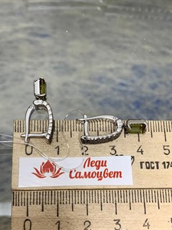 *Серьги Султанит иск арт. 02-2460/00СТ-17-348 вес 4,45 г - фото 273096