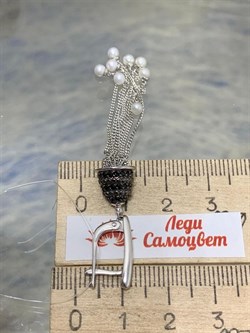 *Серьги Цепочки Белый Жемчуг Черная Шпинель арт. 02-2372/00ЖБ-00-801 вес 7,61 г - фото 273190 *Серьги Цепочки Белый Жемчуг Черная Шпинель арт. 02-2372/00ЖБ-00-801 вес 7,61 г - фото 273190