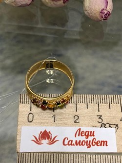 *Кольцо р.18,5 Турмалин Микс арт. 01-2789/0МТН-08-024 вес 3,31 г - фото 273220