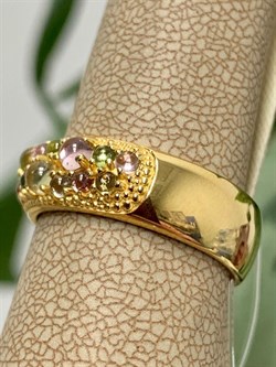 *Кольцо р.18,5 Турмалин Микс арт. 01-2789/0МТН-08-024 вес 3,31 г - фото 273223