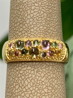 *Кольцо р.18,5 Турмалин Микс арт. 01-2789/0МТН-08-024 вес 3,31 г - фото 273225