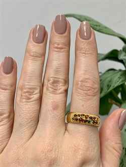 *Кольцо р.19,5 Турмалин Микс арт. 01-2789/0МТН-08-373 вес 3,31 г - фото 273228