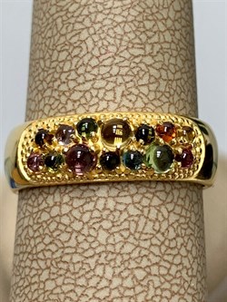 *Кольцо р.19,5 Турмалин Микс арт. 01-2789/0МТН-08-373 вес 3,31 г - фото 273234