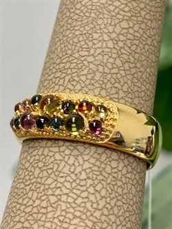 *Кольцо р.19,5 Турмалин Микс арт. 01-2789/0МТН-08-373 вес 3,31 г - фото 273235