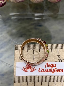 *Кольцо р.19,5 Турмалин Микс арт. 01-2789/0МТН-06-362 вес 3,55 г - фото 273242