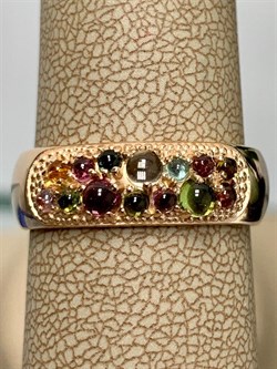 *Кольцо р.19,5 Турмалин Микс арт. 01-2789/0МТН-06-362 вес 3,55 г - фото 273246