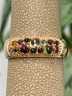 *Кольцо р.19,5 Турмалин Микс арт. 01-2789/0МТН-06-362 вес 3,55 г - фото 273247